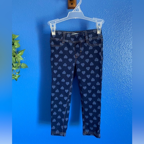 Toddler Girls Levi’s Leggings. Denim Look Stretch W/Sparkly Hearts Detail. Sz.3T - Picture 2 of 8